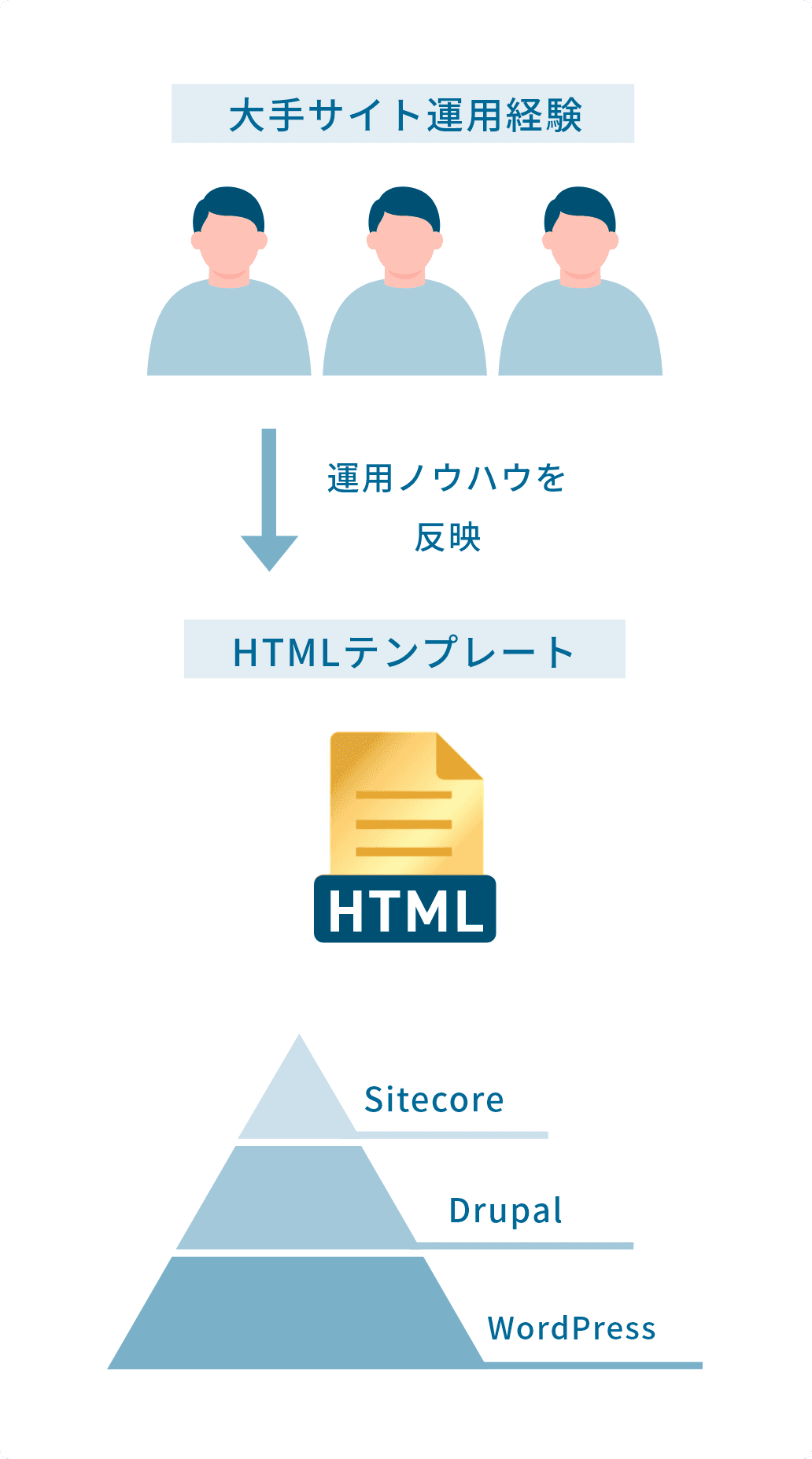 豊富なCMS運用経験をテンプレートに反映